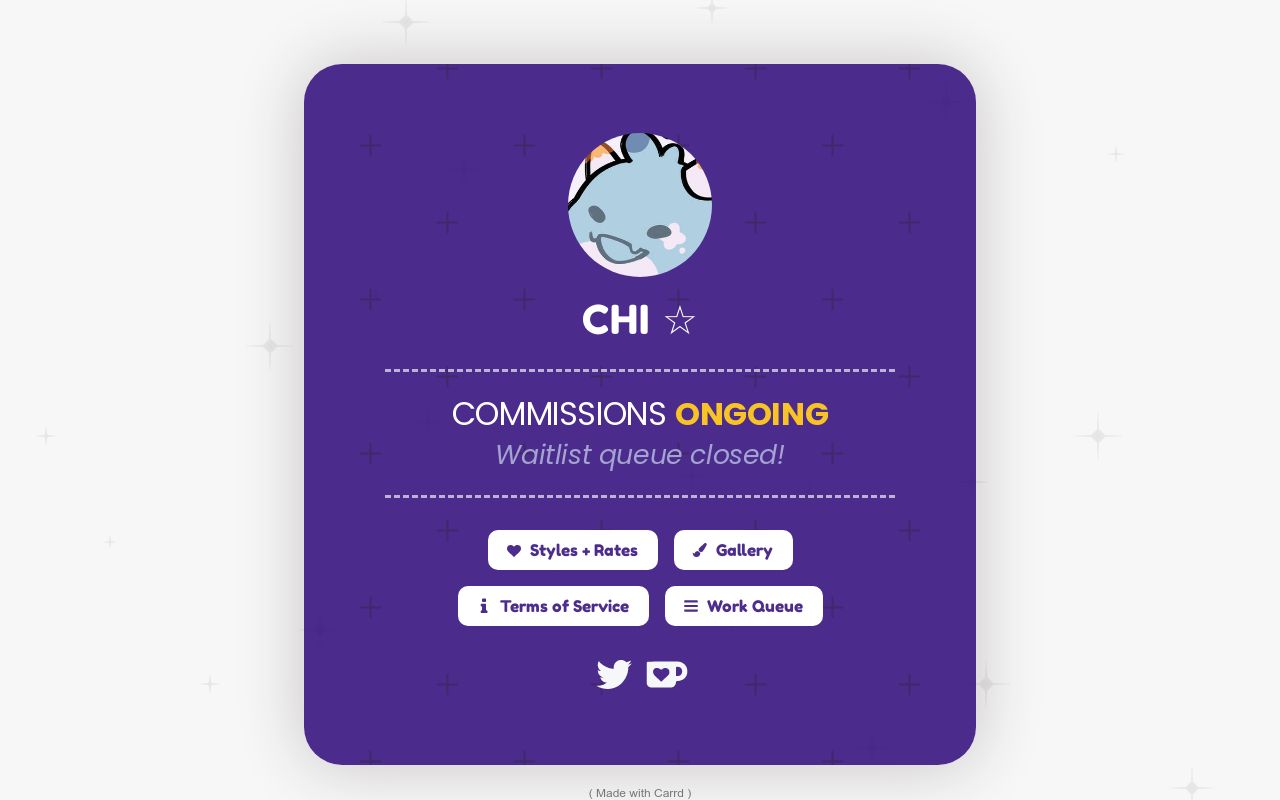 CHI Commission Sheet